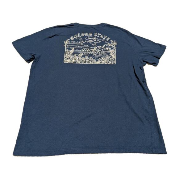 Old Navy Shirt Mens Medium M Short Sleeve California The Golden State Blue * - Picture 2 of 6